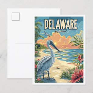 Delaware USA  Illustratie Reizen Briefkaart