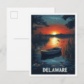Delaware USA Illustratie Reizen Briefkaart (Voorkant / Achterkant)