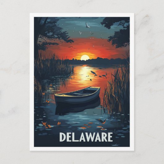 Delaware USA Illustratie Reizen Briefkaart (Voorkant)