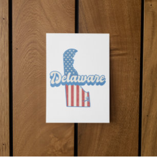 Delaware USA Kaart Amerikaanse vlag