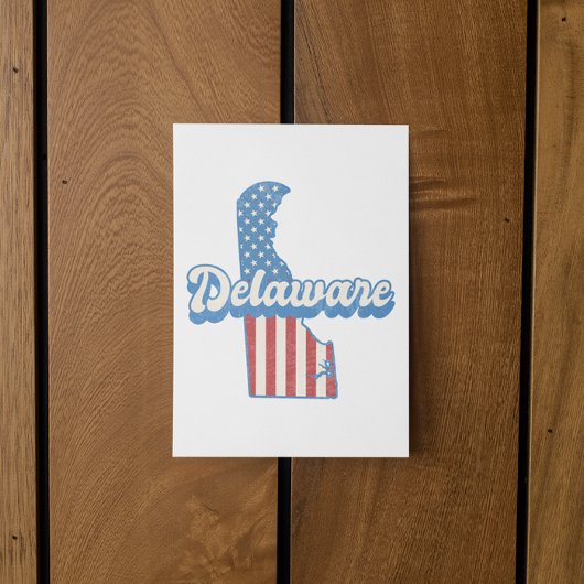 Delaware USA Kaart Amerikaanse vlag