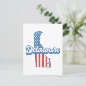 Delaware USA Kaart Amerikaanse vlag (Staand voorkant)