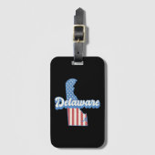 Delaware USA Kaart Amerikaanse vlag Bagagelabel (Voorkant (verticaal))