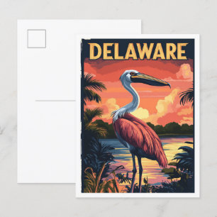 Delaware USA Kunst Vintage Illustratie Reizen Briefkaart