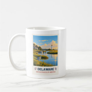Delaware USA – Oude Reisposter Koffiemok