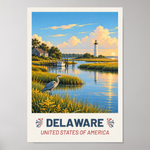 Delaware USA – Oude Reisposter Poster