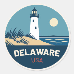 Delaware USA – Vintage Reissticker Ronde Sticker