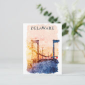 Delaware USA Waterverf Reizen Briefkaart (Staand voorkant)