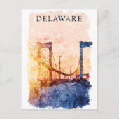 Delaware USA Waterverf Reizen Briefkaart (Voorkant)