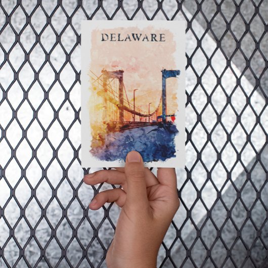 Delaware USA Waterverf Reizen Briefkaart