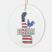 Delaware Verenigde Staten Retro State Kaart Veren Keramisch Ornament (Links)