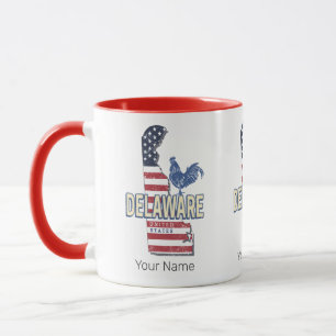 Delaware Verenigde Staten Retro State Kaart Veren Mok