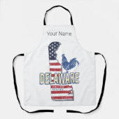 Delaware Verenigde Staten Retro State Kaart  Veren Schort (Voorkant)