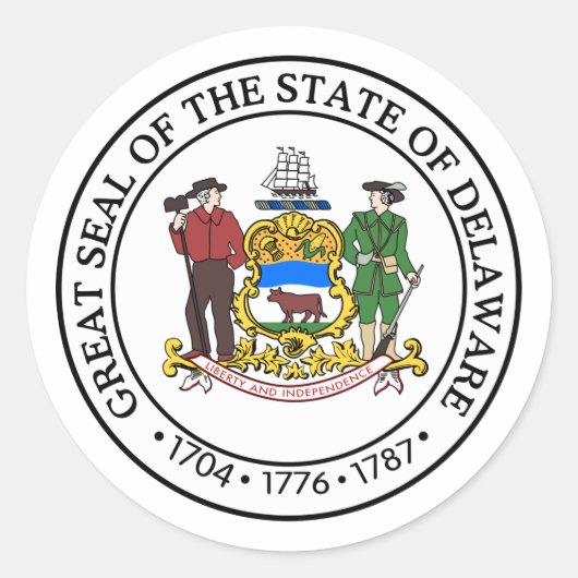 Delaware, Verenigde Staten Ronde Sticker (Voorkant)
