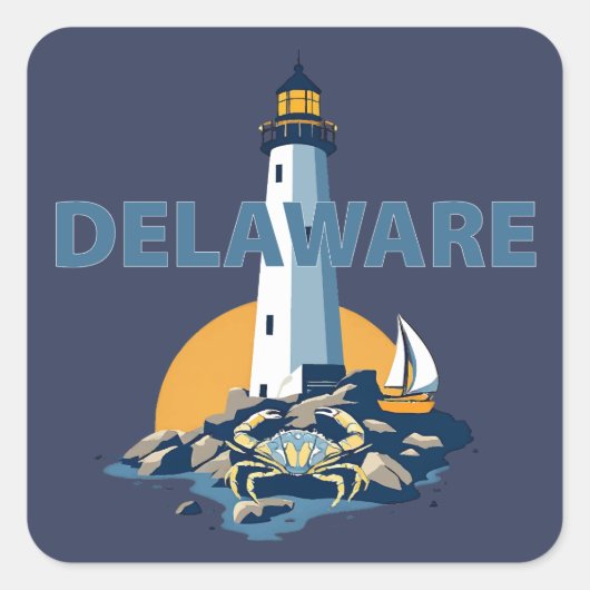 Delaware, Verenigde Staten Vierkante Sticker (Voorkant)