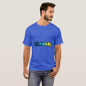 Delaware verloop van blauw naar geel t-shirt (Voorkant volledig)