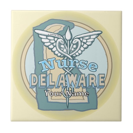 Delaware Verpleegster Caduceus Tegel Tegeltje (Voorkant)