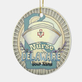 Delaware Verpleegster Keramisch Ornament (Links)