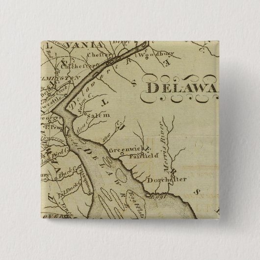 Delaware Vierkante Button 5,1 Cm (Voorkant)
