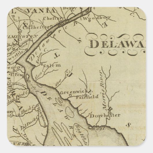 Delaware Vierkante Sticker (Voorkant)