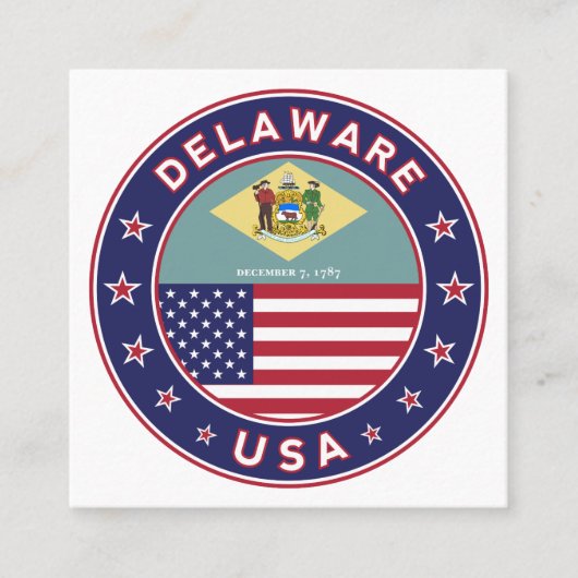 Delaware Vierkante Visitekaartje (Voorkant)