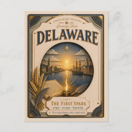 Delaware Vintage Paper Cut American Arcana Briefkaart
