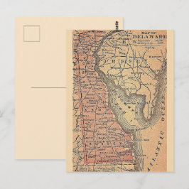 Delaware Vintage Staatskaart Briefkaart