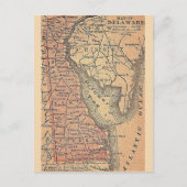 Delaware Vintage Staatskaart Briefkaart (Voorkant)