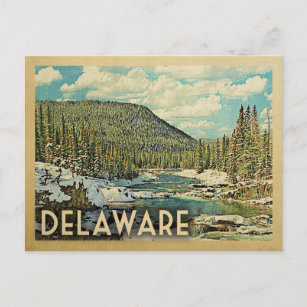 Delaware Vintage Travel Snowy Winter Natuur Briefkaart