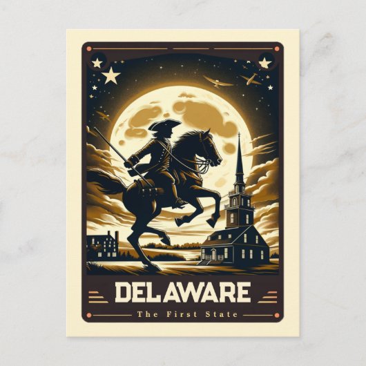 Delaware | Vintage van patriottische spirit Briefkaart (Voorkant)