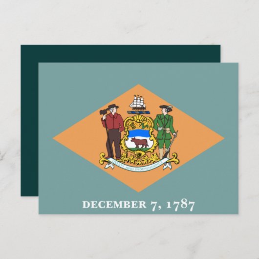 Delaware vlag briefkaart (Voorkant / Achterkant)