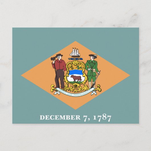 Delaware vlag briefkaart (Voorkant)