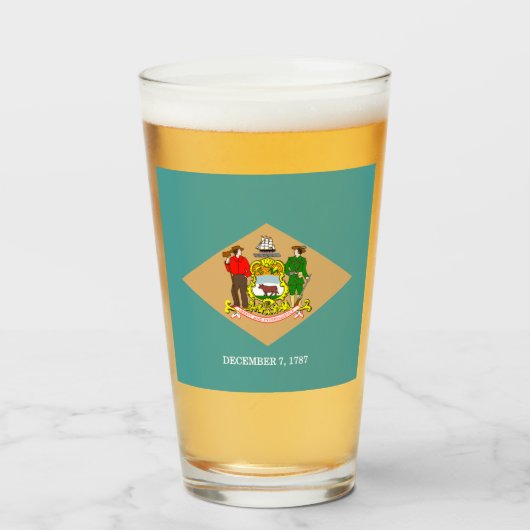 Delaware vlag glas (Voorkant gevuld)