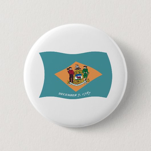 Delaware Vlag Knop Ronde Button 5,7 Cm (Voorkant)