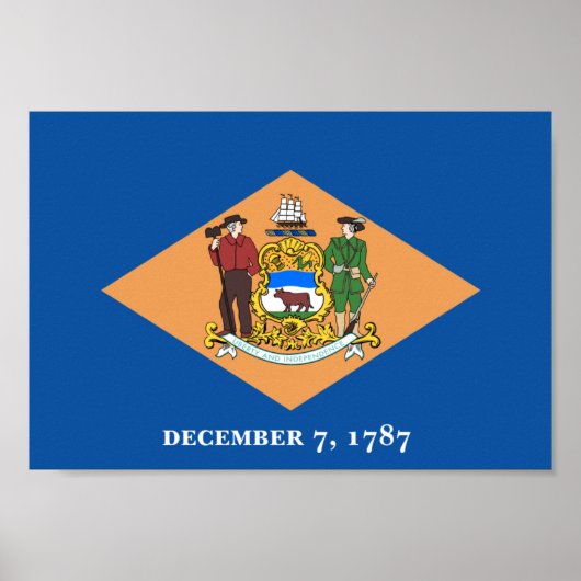 Delaware vlag poster (Voorkant)