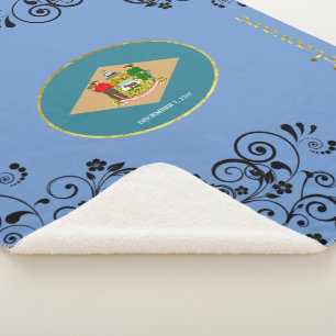 Delaware vlag sherpa deken