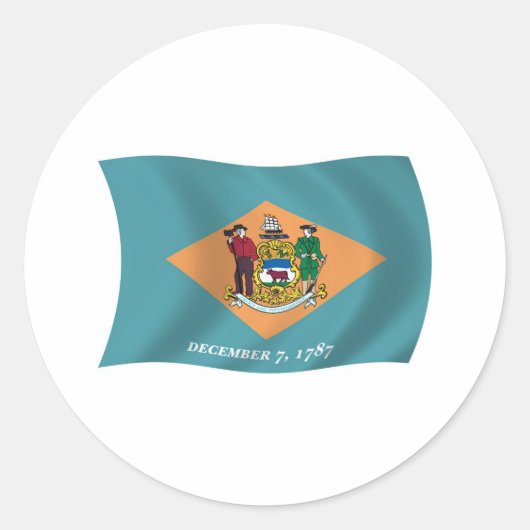 Delaware Vlagsticker Ronde Sticker (Voorkant)