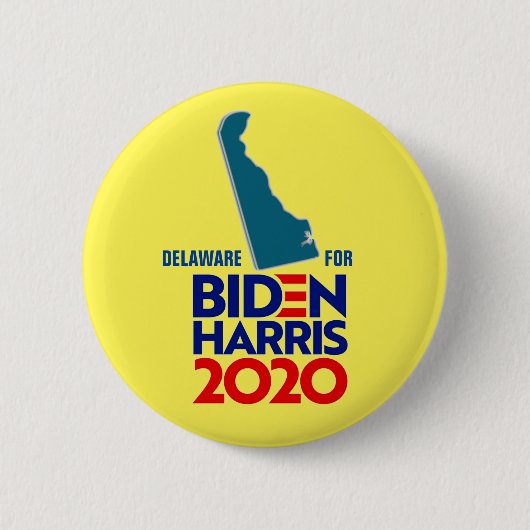 Delaware voor Biden Harris 2020 Ronde Button 5,7 Cm (Voorkant)