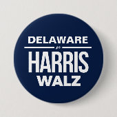Delaware voor Harris Walz Ronde Button 7,6 Cm (Voorkant)