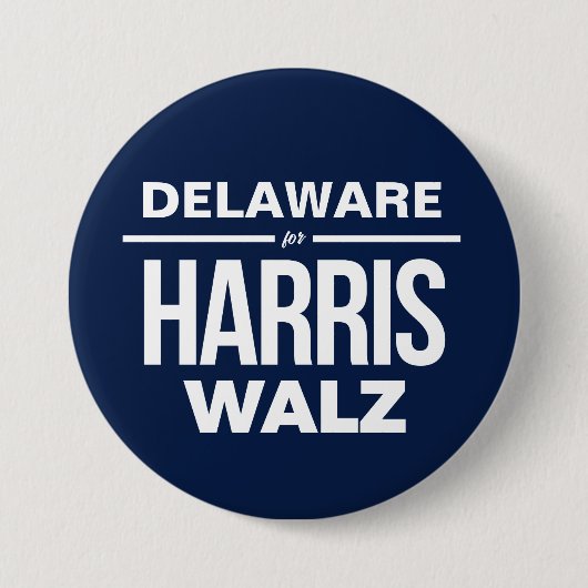 Delaware voor Harris Walz Ronde Button 7,6 Cm (Voorkant)