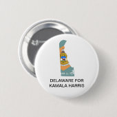 DELAWARE voor Kamala Harris 2024 Button (Voorkant /achterkant)