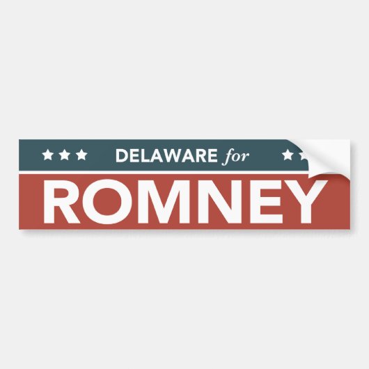 Delaware voor Mitt Romney Ryan Bumpersticker (Voorkant)