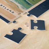 Delaware Vuurtoren Illustratie Reis Kunst Retro Legpuzzel (Zijkant)