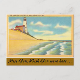 Delaware, vuurtoren, Rehoboth Beach Briefkaart