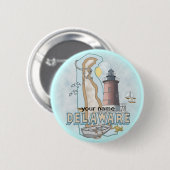 Delaware Vuurtoren speld knop  Ronde Button 5,7 Cm (Voorkant /achterkant)
