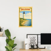 Delaware Vuurtoren Vintage Poster (Thuiskantoor)