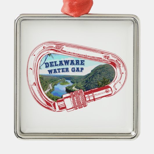 Delaware Water Gap Klimmen Carabiner Metalen Ornament (Voorkant)