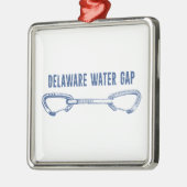 Delaware Water Gap Klimmen Quickdraw Metalen Ornament (Links)