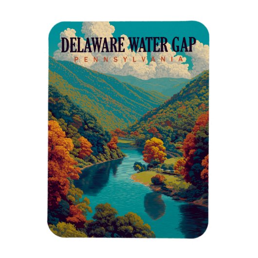 Delaware Water Gap Vintage Travel Magneet (Verticaal)