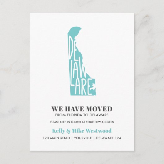 DELAWARE We hebben het nieuwe adres Nieuw startpun Briefkaart (Voorkant)